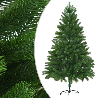vidaXL Sztuczna choinka z lampkami i bombkami, 210 cm, zielona model standard