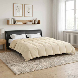 Kołdra na cały rok Kwiłtowany Kremowy 200 x 200 cm Mikrofibra