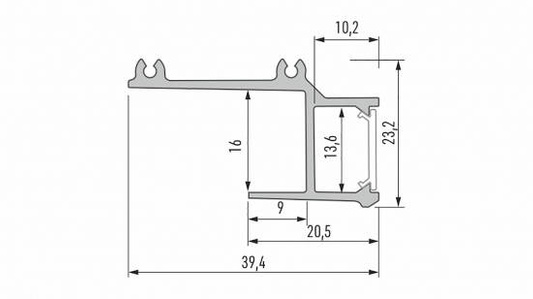 Profil LED LUMINES typ APA16 srebrny anodowany 2,02 m