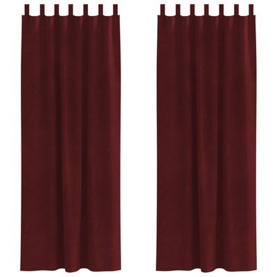 Zasłony zaciemniające 2 pcs Czerwone wino 140 x 225 cm Aksamit