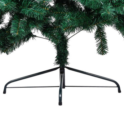 vidaXL Choinka z lampkami i bombkami, połówka, zielona, 180 cm model standard