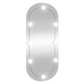 vidaXL Lustro ścienne z LED, 35x80 cm, szklane, owalne