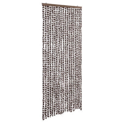 Zasłona przeciwko owadom, brąz i biel, 56x185 cm, szenil