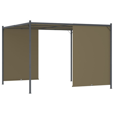 Pergola ogrodowa ze zwijanym dachem, 3x3 m, taupe, 180 g/m?