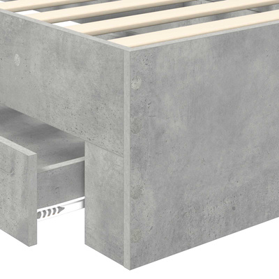 Ramka łóżka Betonowy szary 90 x 190 cm Drewno inżynieryjne