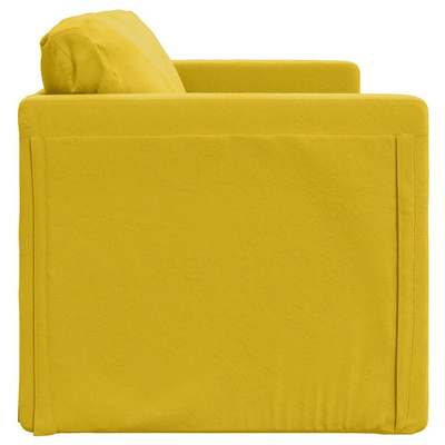 Sofa podłogowa 2-w-1, ciemnożółta, 122x204x55 cm, aksamit
