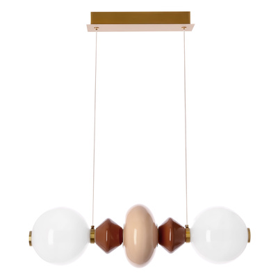 FLORES lampa wisząca mosiężny+brązowy+pomarańczowy poz.15W LED 3000K klosz biały