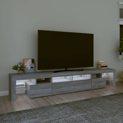 vidaXL Szafka pod TV z oświetleniem LED szary dąb sonoma 230x36,5x40cm