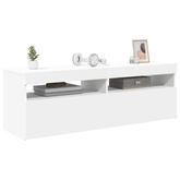 Szafka pod TV z oświetleniem LED, biała, 120x35x40 cm