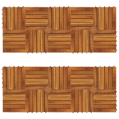 Płytka Tarasowa 20 pcs brązowy 30 x 30 cm Drewno Akacjowe