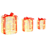 Dekoracja Pudełka Prezentowego 3 pcs Ciepła biel Akryl