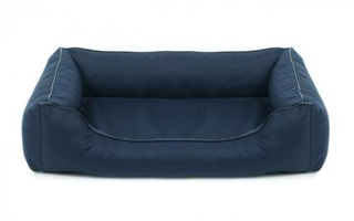 Legowisko dla psa Sofa Valencia Standard w kolorze granatowym z czarnym wykończeniem Rozmiar: L - 100 x 75 cm