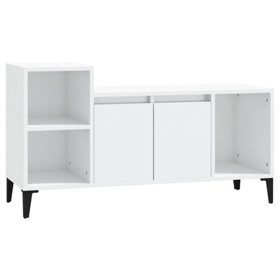 vidaXL Szafka pod TV, wysoki połysk, biała, 100x35x55 cm