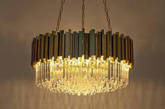 Lampa wisząca IMPERIAL GOLD 80 - stal, kryształ