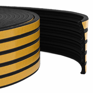 Samoprzylepna uszczelka okienna Czarny 15 x 8 mm 12 m Guma EPDM