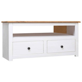 vidaXL Narożna szafka pod TV, biała, 93x49x49 cm, sosna, seria Panama