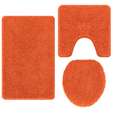 Zestaw mat łazienkowych antypoślizgowych 3 pcs Pomarańczowy PP