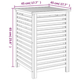 Kosz na pranie, 45x45x65 cm, lite drewno orzechowe