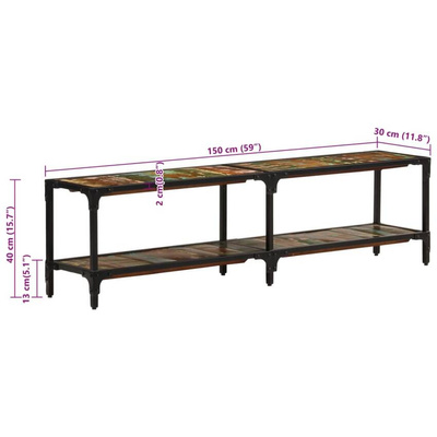 vidaXL Szafka pod TV, 150x30x41 cm, lite drewno odzyskane