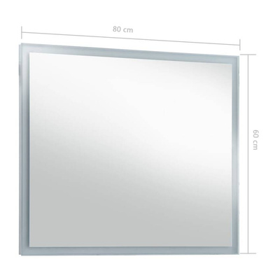 vidaXL Ścienne lustro łazienkowe z LED, 80 x 60 cm