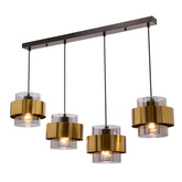 Lampa wisząca z abażurami Spiega czarna mosiężna do salonu nad stół