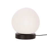 Lampa stołowa STONES minimalistyczna - biały akrylowy klosz 20 cm w kształcie kamienia - skandynawska lampka nocna do sypialni i salonu E27