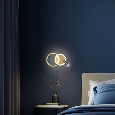MONET lampa kinkiet koło złoty 18W LED 3000K klosz biały 22-35677