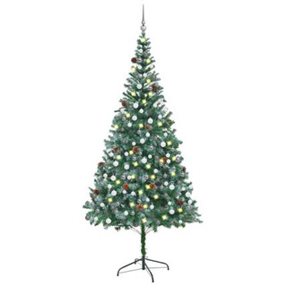vidaXL Sztuczna choinka z lampkami, bombkami i szyszkami, 210 cm wariant 6