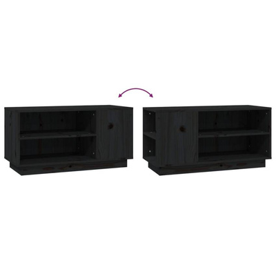 vidaXL Szafka pod TV, czarna, 80x35x40,5 cm, lite drewno sosnowe