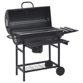 Grill beczkowy na kółkach z półkami 3 szt. 115 x 85 x 95 cm