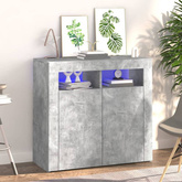 vidaXL Szafka z oświetleniem LED, szarość betonu, 80 x 35 x 75 cm
