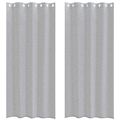 Firany Voile 2 pcs Ciemnoszary 260 x 140 cm Poliester