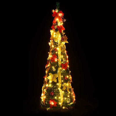Sztuczna choinka typu pop-up, 200 LED, zielona, 210 cm