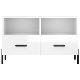 vidaXL Szafka pod TV, biała, wysoki połysk, 80x36x50 cm
