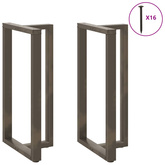 Nogi do stołu barowego w kształcie litery T 2 szt. Czarne 60x35x(110-111) cm Stal