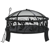 vidaXL Palenisko z pogrzebaczem, 50 cm, XXL, stal