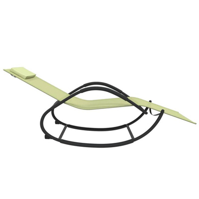 vidaXL Leżak, bujany, kremowy, stal i tworzywo textilene