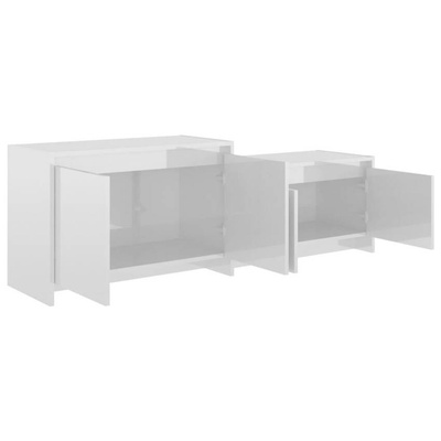 vidaXL Szafka pod TV, wysoki połysk, biała, 146,5x35x50 cm