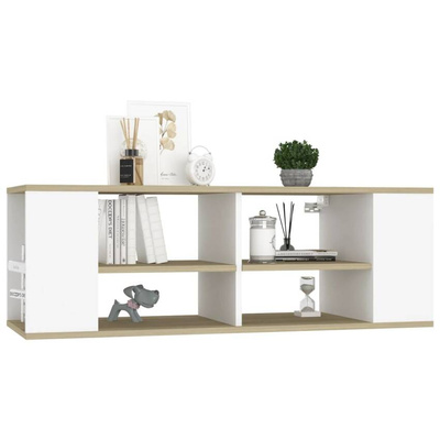 vidaXL Wisząca szafka pod TV, biel i dąb sonoma, 102x35x35 cm
