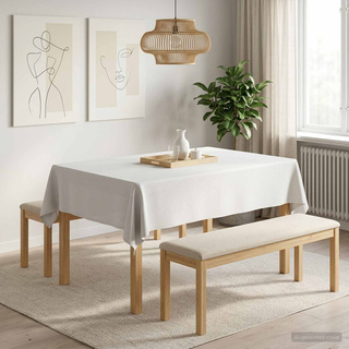 Obrus stołowy 5 szt. Prostokątny Biały 140 x 160 cm