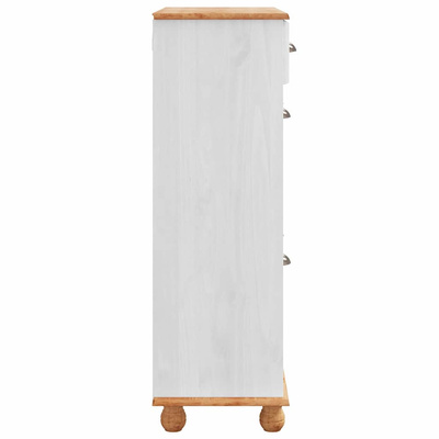Szafka na buty ASKIM Biały 85 x 35 x 108 cm Lite drewno sosnowe
