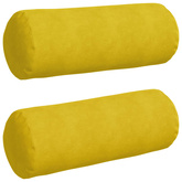 Poduszki Wałkowe 2 pcs Żółty ? 25 x 70 cm Tkanina sztruksowa