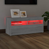 vidaXL Szafka pod TV z oświetleniem LED, szary dąb sonoma, 90x35x40 cm