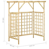 Pergola na dwa kosze na śmieci, impregnowane drewno sosnowe