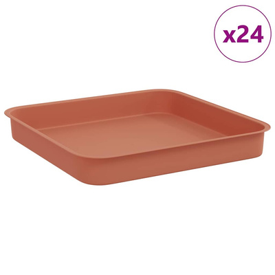 Kwadratowa Taca na Kwiaty 24 pcs Czerwony ceglasty