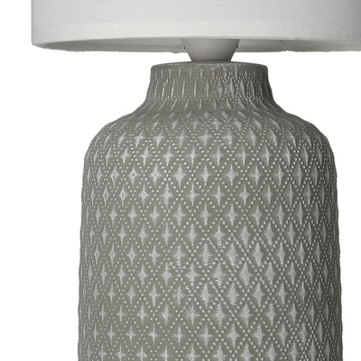 Lampka nocna Iner szara ceramiczna z abażurem Candellux