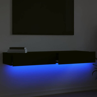 vidaXL Szafki telewizyjne z LED, 2 szt., czarne, 60x35x15,5 cm