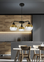 Lampa wisząca czarno-złota regulowana 3x60W Cromina Gold Candellux 33-57259