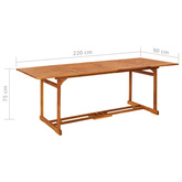 11-cz. zestaw mebli ogrodowych 220x90x75cm lite drewno akacjowe