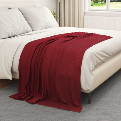 Koce narzutowe 6 pcs Bordeaux Czerwony 170 x 130 cm Polar